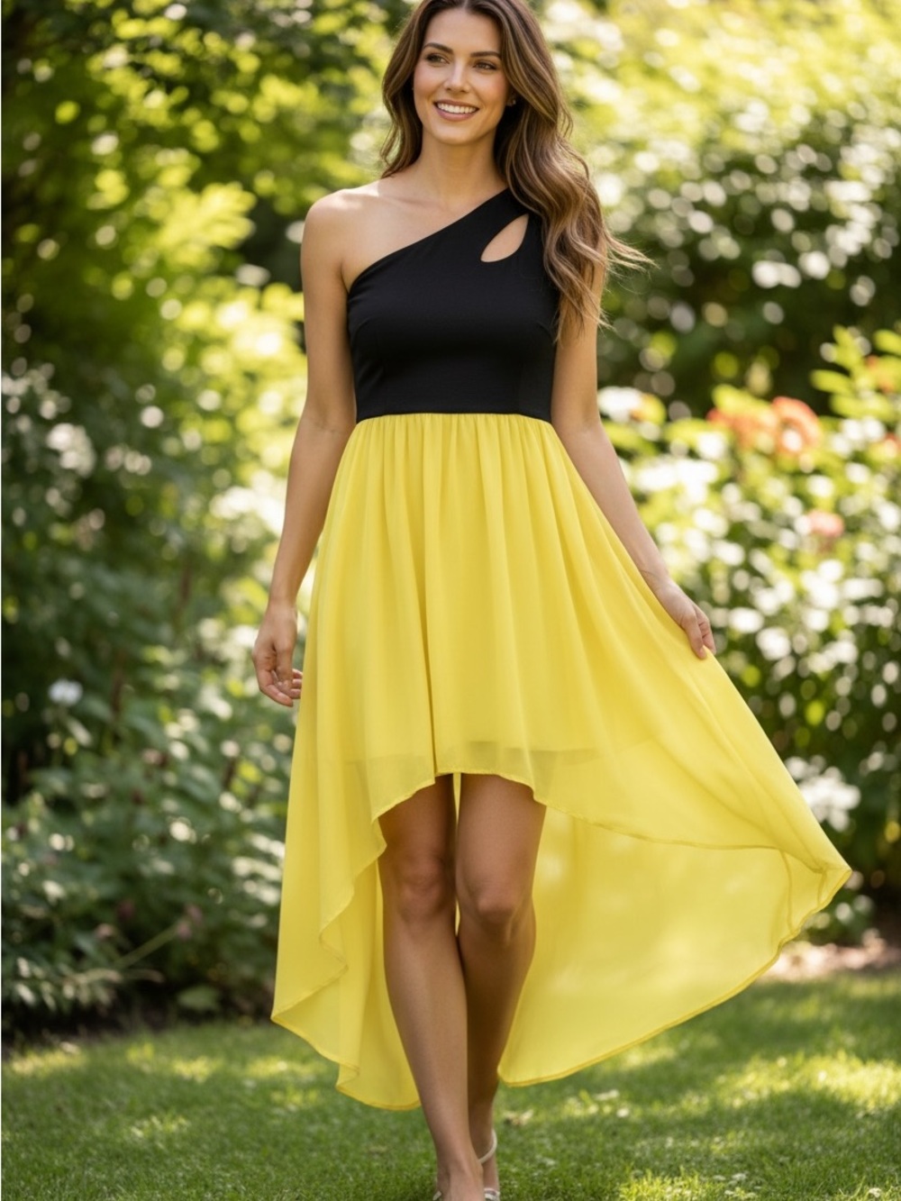 michelle MASON One-Shoulder Midi Dress Size S